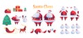 Vector cartoon santa claus animation christmas set Royalty Free Stock Photo