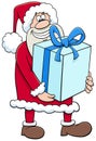 Cartoon Santa Claus Christmas character with big present Royalty Free Stock Photo