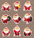 Cartoon santa claus Christmas stickers