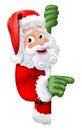 Cartoon Santa Claus Father Christmas Peeking Sign Royalty Free Stock Photo