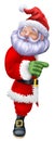 Cartoon Santa Claus Father Christmas Peeking Sign Royalty Free Stock Photo