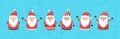 Cartoon Santa Claus vector icon, Christmas character, fun noel set, winter background, xmas collection. Holiday illustrtion Royalty Free Stock Photo