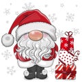 Cartoon Santa Claus on a white background