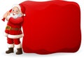 Cartoon Santa Clause pulling a huge bag