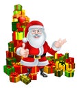 Cartoon Santa and Gifts