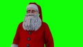 Cartoon Santa on green background