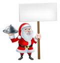 Cartoon Santa Holding Platter Sign Royalty Free Stock Photo