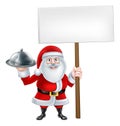 Cartoon Santa Platter Sign Royalty Free Stock Photo