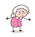 Cartoon Satisfied Old Lady Gesture Vector Graphic Royalty Free Stock Photo