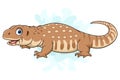 Cartoon savannah monitor lizard on white background Royalty Free Stock Photo