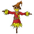 Cartoon scarecrow character Royalty Free Stock Photo