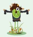 Cartoon scarecrow character - Vector Royalty Free Stock Photo