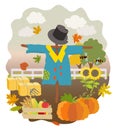 Cartoon scarecrow Royalty Free Stock Photo