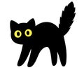 Cartoon scared black cat silhouette Royalty Free Stock Photo