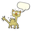 cartoon scared cat with speech bubble Royalty Free Stock Photo