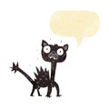 cartoon scared cat with speech bubble Royalty Free Stock Photo