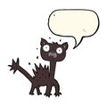 cartoon scared cat with speech bubble Royalty Free Stock Photo