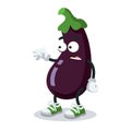 Cartoon scared eggplant