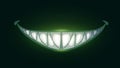 Cartoon scary evil smile with big sharp teeth