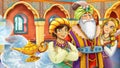 Cartoon scene with arabic prince illustration for children