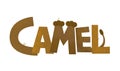 Cartoon scene with camel sign name on white background Royalty Free Stock Photo