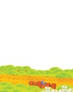 Cartoon scene with farm ranch on white background - illustration for children