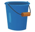 Cartoon scene with garden steel bucket isolated