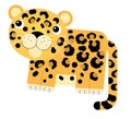 cartoon scene with happy cat cheetah tiger isolated illustration for children