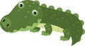 cartoon scene with happy crocodile alligator isolated safari illustration for children