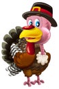 cartoon scene with happy farm bird turkey thanksgiving isolated illustration for children