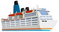 Cartoon scene with happy ferryboat cruiser isolated illustration