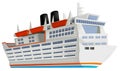 Cartoon scene with happy ferryboat cruiser isolated illustration