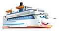 Cartoon scene with happy ferryboat on white background