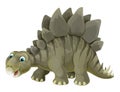 Cartoon scene with happy and funny dinosaur stegosaurus - on white background Royalty Free Stock Photo