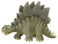 Cartoon scene with happy and funny dinosaur stegosaurus - on white background Royalty Free Stock Photo