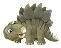 Cartoon scene with happy and funny dinosaur stegosaurus - on white background Royalty Free Stock Photo