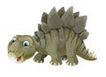 Cartoon scene with happy and funny dinosaur stegosaurus - on white background Royalty Free Stock Photo