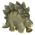 Cartoon scene with happy and funny dinosaur stegosaurus - on white background Royalty Free Stock Photo