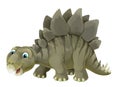 Cartoon scene with happy and funny dinosaur stegosaurus - on white background Royalty Free Stock Photo