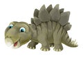 Cartoon scene with happy and funny dinosaur stegosaurus - on white background Royalty Free Stock Photo