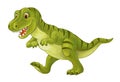 Cartoon scene with happy and funny dinosaur tyrannosaurus