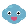 cartoon scene with happy smiling cloud with face isolated illlustration for children