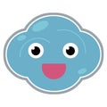 cartoon scene with happy smiling cloud with face isolated illlustration for children