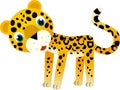 cartoon scene with happy tropical animal cat jaguar cheetah on white background illustration for children Royalty Free Stock Photo