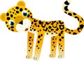 cartoon scene with happy tropical animal cat jaguar cheetah on white background illustration for children Royalty Free Stock Photo