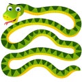 cartoon scene with happy tropical animal snake isolated illustration for children