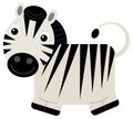 cartoon scene with happy zebra isolated illustration for children