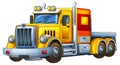 cartoon scene with heavy duty industrial cargo truck with load isolated illustration for children