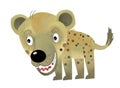 Cartoon scene with hyena on white background - illustration