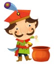 cartoon scene with medieval man like nobleman prince or merchant isolated illustration for children Royalty Free Stock Photo